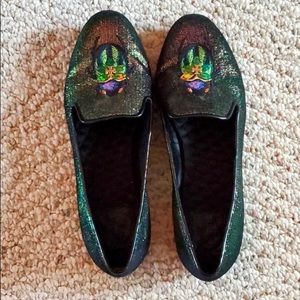 Tory Burch scarab beetle loafers size 9.5